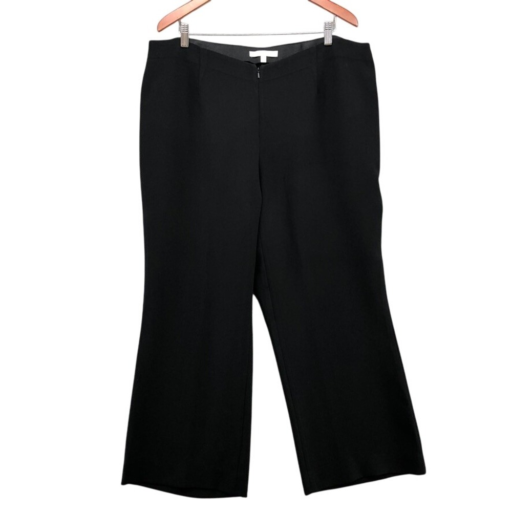 Sejour Pants Womens 16W Plus Black Stretch Wide Leg Career Professional Office